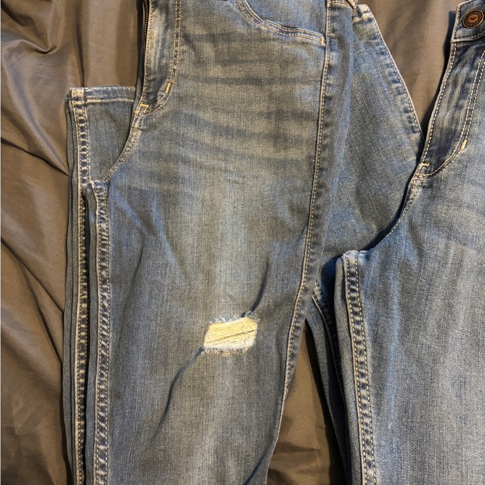 Distressed Blue Denim Jeans